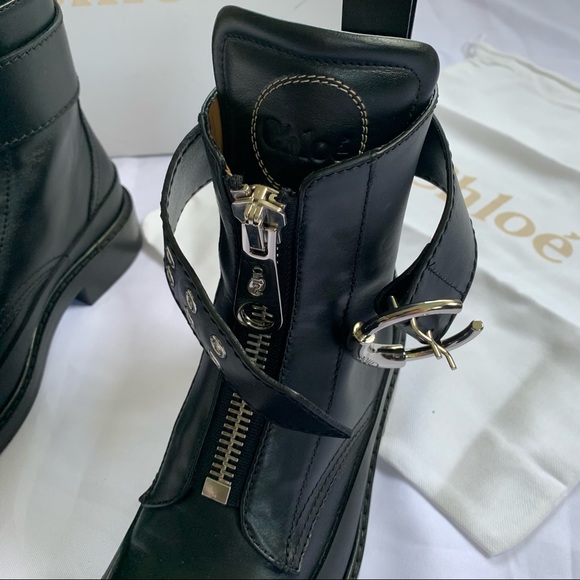CHLOE Roy Zip Front Combat Boot NEW - Picture 6 of 14